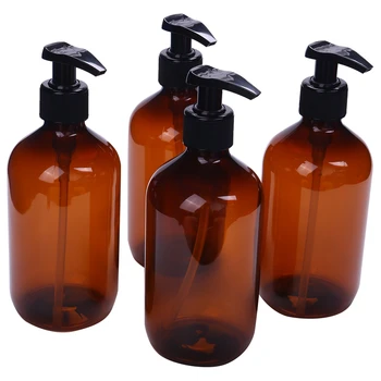 4stk Nye 500Ml Pumpe Flaske Makeup Badeværelse Flydende Shampoo Flaske Rejse Dispenser Flaske Container til Sæbe, Shower Gel