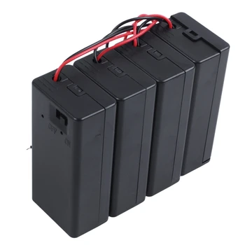 4stk On/Off Switch 1 X 9V Batteri Sag, Holder Fører Sort med Hætte & 20 Stk Sort 2-Kabel 1X AA-batterier Box Holder