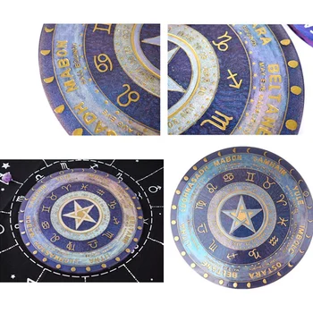 4stk Pendul Mat Astrologi, Stjernetegn yrelsen Epoxy Harpiks Skimmel Sun Moon Star Tarot-Kort Skuffe Runde Harpiks Skimmel