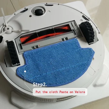4stk Rengøring Moppe Klud + 4stk Magic Klistermærke Til Xiaomi Mi Robot Støvsuger