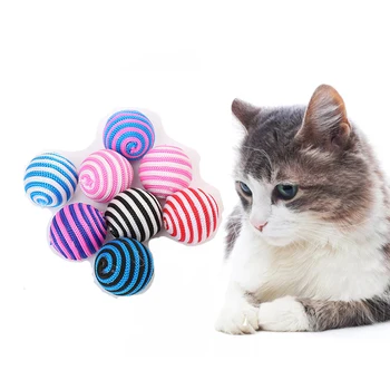 4STK Søde og sjove cat toy strække plys bold tommer cat toy bolden kreative farverige interaktive cat cat bide legetøjet BA001