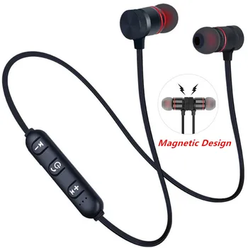 5.0 Bluetooth Hovedtelefon Sport Neckband Magnetiske Trådløse hovedtelefoner Stereo Øretelefoner Metal Musik Hovedtelefoner Med Mikrofon Til Alle Telefoner