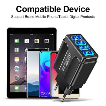 5.1 EN USB-Oplader til Hurtig Opladning 3.0 35W Til iPhone 12 11 Huawei Samsung S9 Mobiltelefon 4 Porte QC3.0 oplader Hurtig Oplader