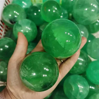 5-7mm Smukke Naturlige Poleret Grøn Fluorit Bolden Krystal Kugler For strålingsbeskyttelse Pynt