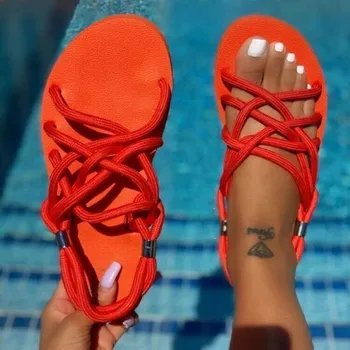 5 Farver Beach Sandaler Plus Size Kvinder er Sommer Flade Sko Mode Bohemia Sandaler, Platform Åben Tå Kvinder Sandaler Sko 2021