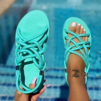 5 Farver Beach Sandaler Plus Size Kvinder er Sommer Flade Sko Mode Bohemia Sandaler, Platform Åben Tå Kvinder Sandaler Sko 2021