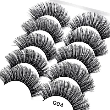 5 Par 3D Mink Hair Falske Øjenvipper Tykke Krøllede Fuld Strip Lashes Eyelash Extension Mode Kvinders Øjne Naturlige Makeup-Værktøjer