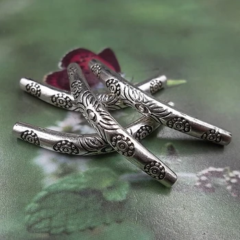 5 Pc ' er 3 Stilarter Buede Hule Bøje Rør Spacer Perler DIY Tibetansk Sølv Smykker Komponent Håndværk