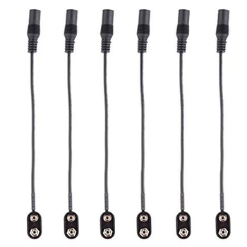 5 Stk 9V Batteri DC-Stik Kvindelige Snap Klip Adapter 9 V Wire-Holderen Kabel,for Guitar-Effekt-Pedal