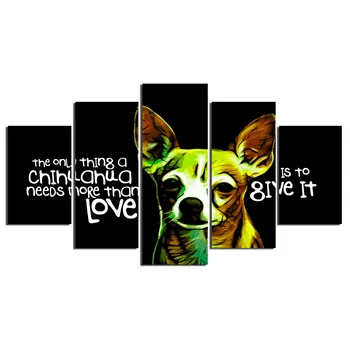 5 Stk Doggy Person Wikiquote Abstrakte Dyr Hund Hjem Wall Decor Lærred, Billede Kunst HD Print Maleri På Lærred Til stuen