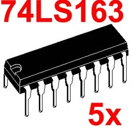 ( 5 stk/masse ) 74LS163 Logik, IC -, DIP-Pakke,TTL.