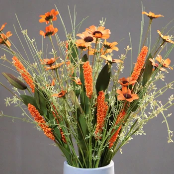 5 Stk Silke Blomster Chrysanthemum I Bulk Kunstige Blomster Til Indendørs Udendørs Bryllup, Hjem, Kontor Dekoration