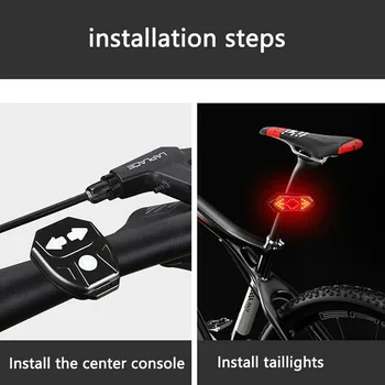 5 Tilstande Cykel, blinklys med Smart Trådløs Fjernbetjening Cykel Retning-Indikator-LED baglygte USB-Cykel Baglygte med Horn