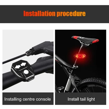 5 Tilstande Smart Cykel Cykel baglygte med blinklys, Elektrisk Horn Fjernbetjening USB-Baglygte Bageste Sikkerhed advarselslampen