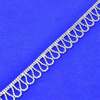 50 cm Stykke af Høj Kvalitet Glas Kvast Rhinestone Kæde Crystal Dancing Halskæde Kæde Sy Brudekjole Trim DIY Tilbehør