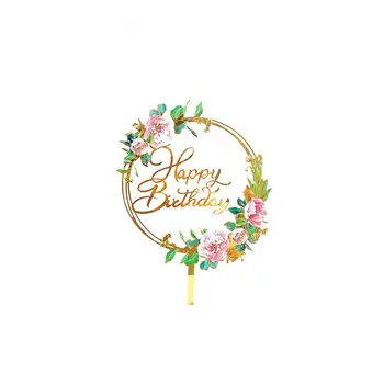 50% Hot Salg Acryl-Blomst Kage Topper DIY Bryllup Fødselsdag Bagning Dessert Cupcake Indretning Kage Udsmykning af Forbrugsstoffer