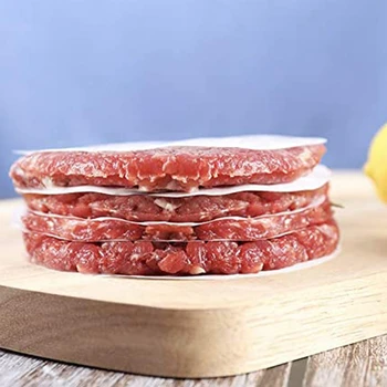 500 Stk Papirer til 4,5 Tommer Burger Tryk på Hamburger Runde Separatorer, Ikke-klæbende varmeresistent Frokost Kød