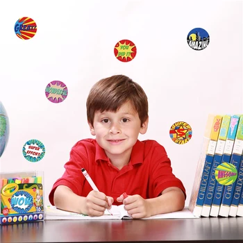 500 Stk Søde Belønning Mærkat for Lærer, Elever Opmuntring Ord Mærkat Børn Motiverende Tegnefilm Papirvarer Levering Mærkat