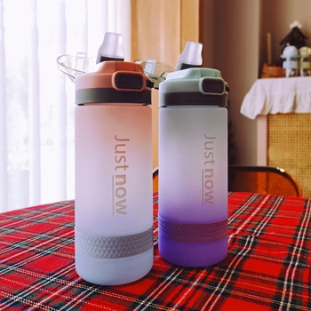 500ml/600ml Nye Mode vandflaske Med Halm BPA Fri Bærbare Udendørs Sport Søde Drikke Plast Flasker Øko-Venligt