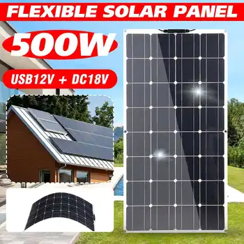 500W 1000W Solar Panel 18V PET Fleksibel Solar System solpanel Kit Komplet RV Bilens Batteri Solar Oplader Til Hjemmet Udendørs RV