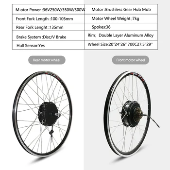 500w Foran Hjulet El-Cykel Kit 36V 18AH Hailong Samsung Batteri Elektrisk Cykel Konvertering Kit til MTB bicicleta electrica