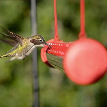 50cm Kolibri-Arkføder Med Hul Fodring Rør Fugle Transparent Rød Hængende Langt Rør Bird Feeder haveredskaber