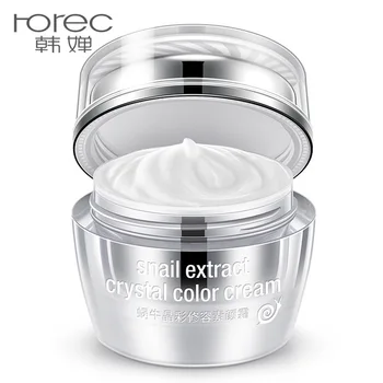 50g Hvid Makeup Lysere Vandtæt Foundation Whitening Cream Fugtgivende Concealer Naturlige Sneglen Uddrag Crystal Creme til Ansigtet