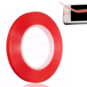 50m*10mm Rød Dobbelt Side Fix-Tape, Selvklæbende Klæbrig Lim Til Mobiltelefoner Stick