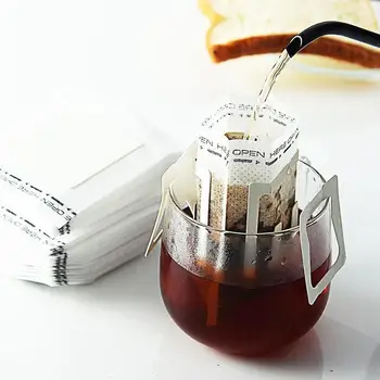 50Pc Økonomisk Og Filterpose Bærbare Hængende Øre Stil Håndlavet Og Dryp Pose Øko-Venligt Papir Taske Til Espresso Kaffe