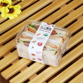 50stk de Gennemsigtige plast-rum sandwich, wienerbrød max diy favoriserer bagning emballage kage kasse frugt salat beholdere med låg