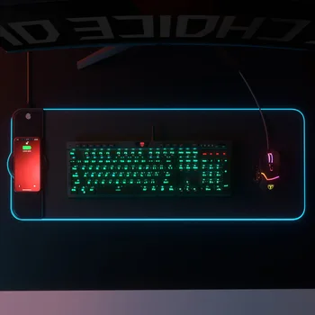 50stk LED Lys Musemåtte RGB-Tastatur Cover Skrivebord-mat Farverige Surface musemåtte Vandtæt Mobil telefonen trådløs opladning, Gamer