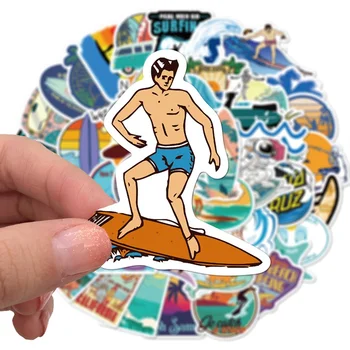 50stk/pack-Summer Sports-PVC-Klistermærker til Udendørs Surfing Klistermærker Beach Surfing Dagbog Album DIY Scrapbooking Dekoration, Klistermærke