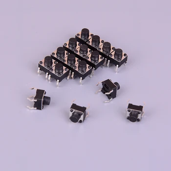 50stk/parti 6*6*6mm Rund Trykknap 4 Pins SMD SMT Øjeblikkelige Diskussion Skifte Micro Switch Engros