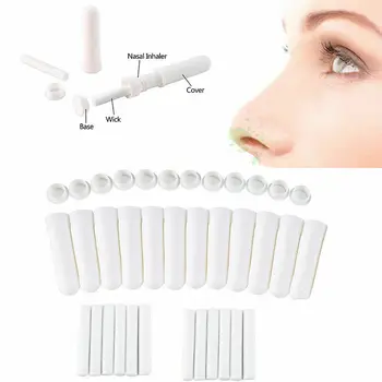 50stk/set Tomme, Hvide Plast Blank Nasal Aromaterapi Inhalatorer Rør, der Stikker Med Væger Til Væsentlige Olie-Næse Nasal Container