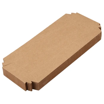 50stk stykke affaldspapir for Servering af Mad Skuffe Kraftpapir Belægning Båd Form Snack Åbn pommes Frites Kylling Box (20 X 6 X 3 cm)