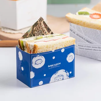 50stk Søde Sandwich Papir Emballage Engangsemballage Øko-Venlige Kage Wrapper frugtsalat Hamburger Olie papirbakken Mad Beholder