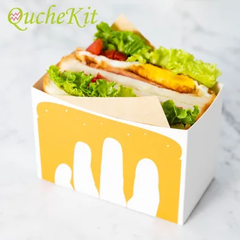 50stk Søde Sandwich Papir Emballage Engangsemballage Øko-Venlige Kage Wrapper frugtsalat Hamburger Olie papirbakken Mad Beholder
