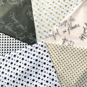 50stk/taske Farverigt silkepapir til Indpakning Craft Papir DIY Kid Gave Folde Håndlavet Papir Part Indretning Pakning Blomster Dot Stjerne