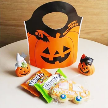 50x Halloween Cookies Tasker Part Fordel Trick eller Behandle Sød Slik Gave Græskar Papir Pose Gaver til Børn 2