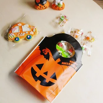 50x Halloween Cookies Tasker Part Fordel Trick eller Behandle Sød Slik Gave Græskar Papir Pose Gaver til Børn 2