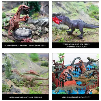 52 Sæt Af Farverige Simulering Dinosaur, Der Passer Model Pynt Med Opbevaringsboks Dinosaur Model Til Drenge Fødselsdag, Gave, Fest, Gave,