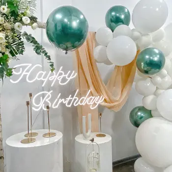 52Pcs/masse Hvide Balloner Guirlande-Metallisk Grøn Ballon Kæde Arch Macaron Balloner til Fødselsdag, Bryllup Part Indretning af Forbrugsstoffer