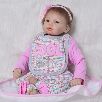 55cm Genfødt Pige Dukker Realistisk Blød Silikone Doll mode hvid hud Dukke, Baby brinquedos Nyfødte Børn, Legetøj til salg
