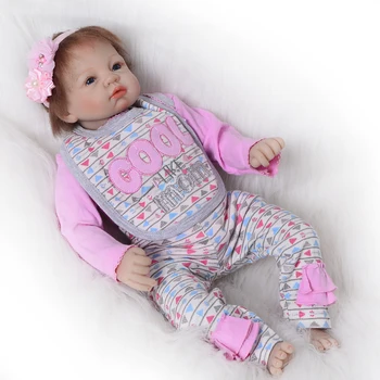55cm Genfødt Pige Dukker Realistisk Blød Silikone Doll mode hvid hud Dukke, Baby brinquedos Nyfødte Børn, Legetøj til salg