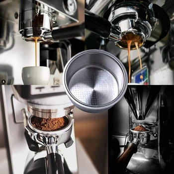 58 MM Rustfrit Stål Dobbelt Øre Kaffemaskine Håndtere Bundløse Filter Portafilter Universal Træ E61 Og Værktøjer