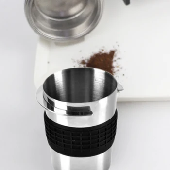 58 mm Universal Espresso Maskine Håndtag i Rustfrit Stål Pulver Modtager Lugt Cup målebæger Køkken Cafe Forsyninger