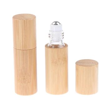 5ml Naturlige Bambus Genopfyldning af Tomme Æterisk Olie, Parfume Duft Stål Rulle Bolden Flaske Rejser Tilbehør