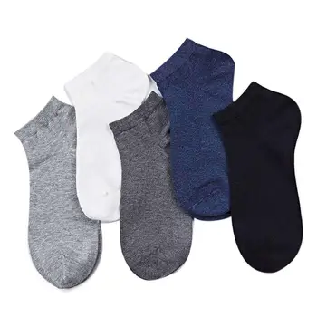 5Pairs Mænd Farve Blok, Elastiske og Bløde Bomuld Sved Absorberende Low Cut-Ankel Sokker