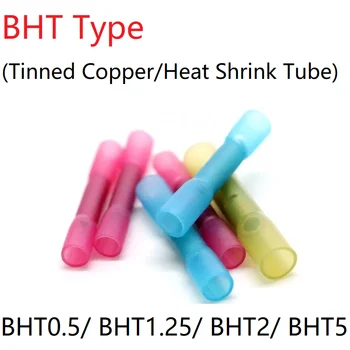 5pc BHT0.5 BHT1.25 BHT2 BHT5 Heat Shrink Butt Stik Lodde Tætning kabelsamlinger Terminaler Automotive Isoleret, Vandtæt