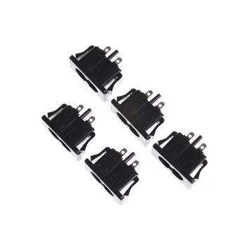 5Pcs AC250V Black Power-Inlet-Stikket til Kontrolpanelet 2,5 A IEC320 C8 han 2 Pins Indlejret 28 x 16mm